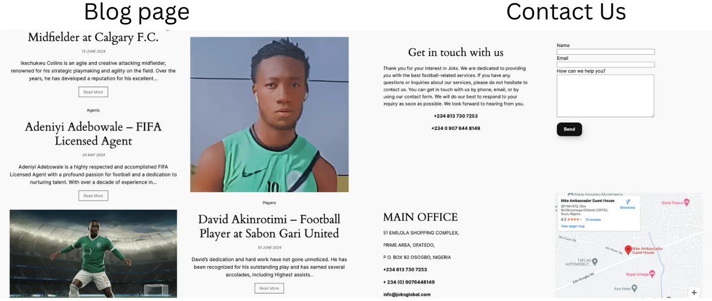 Blog page is just Blog Designer Pack shortcode mansory layout and contact page with form and map