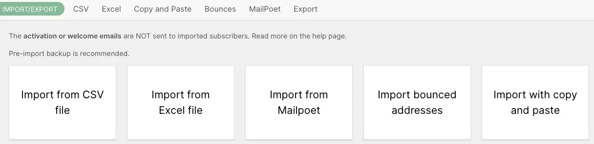 Newsletter Import / Export Subscribers