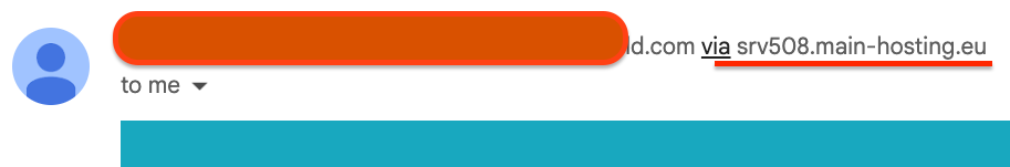 Newsletter Email sent via hosting