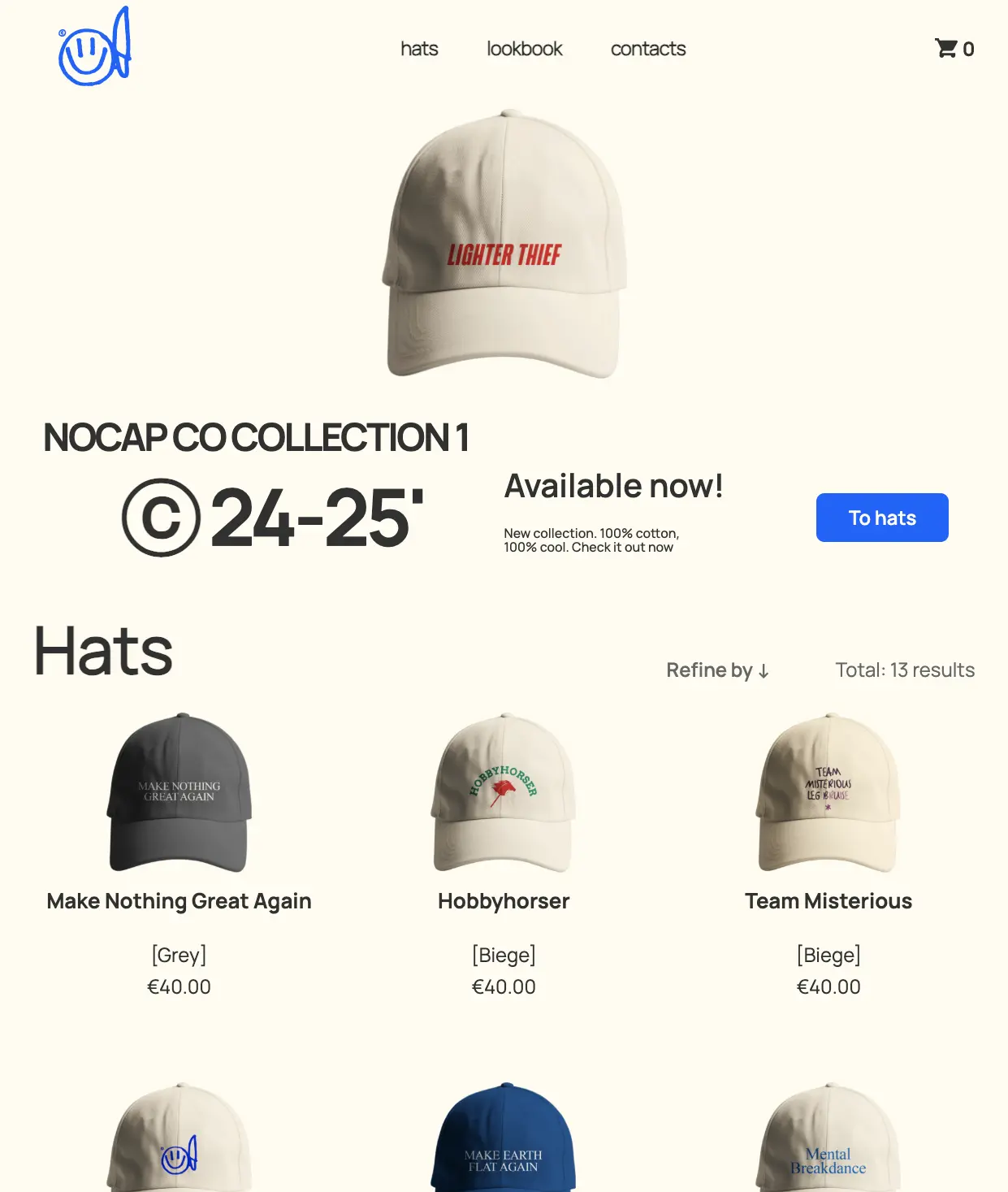 NoCap shop React frontend